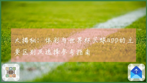 大揭秘：体彩与世界杯买球app的主要区别及选择参考指南